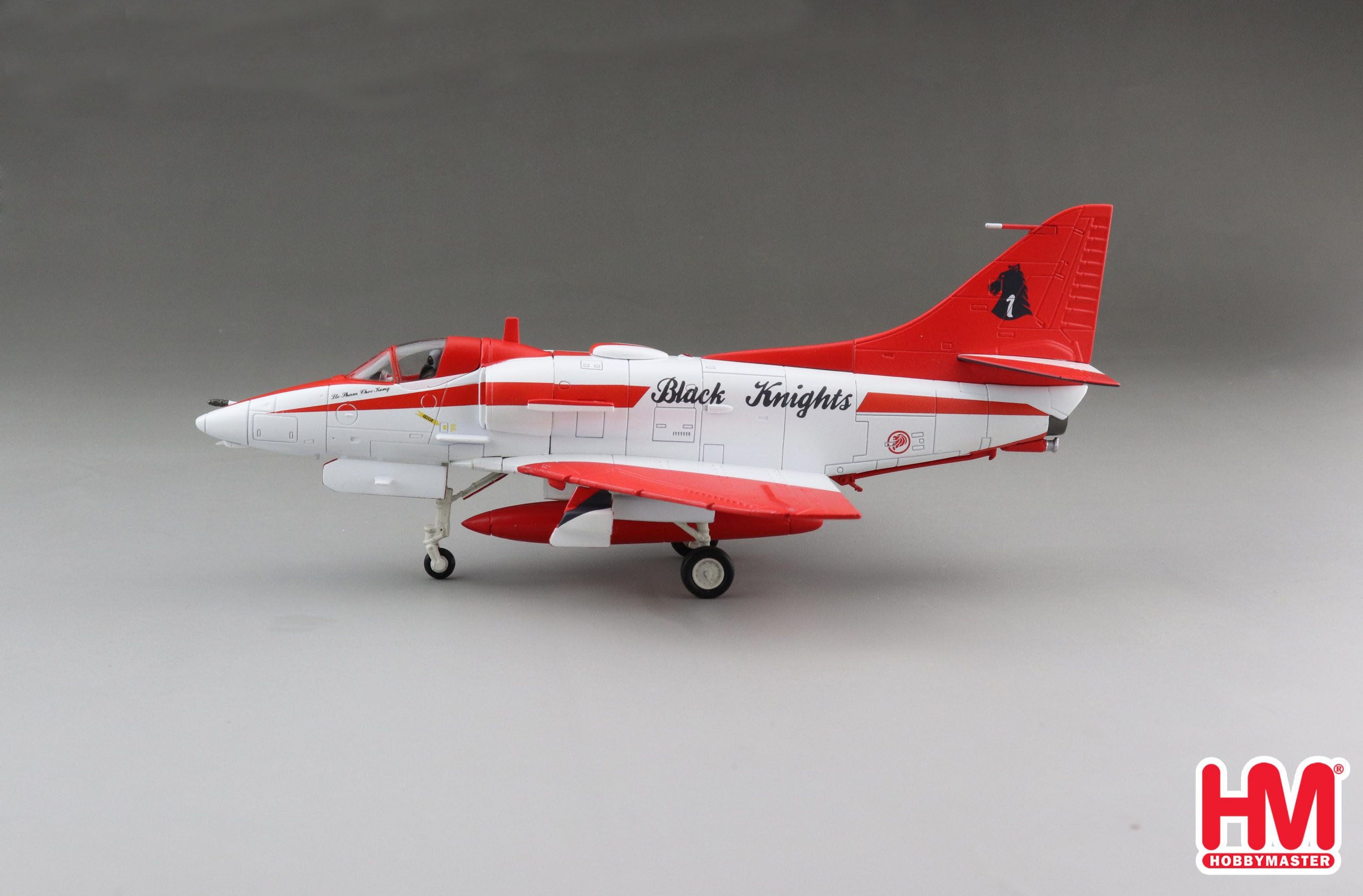 Douglas A-4SU Super Skyhawk Republic of Singapore Air Force “Black Knights”, 1:72 Scale Diecast Model Left Side View