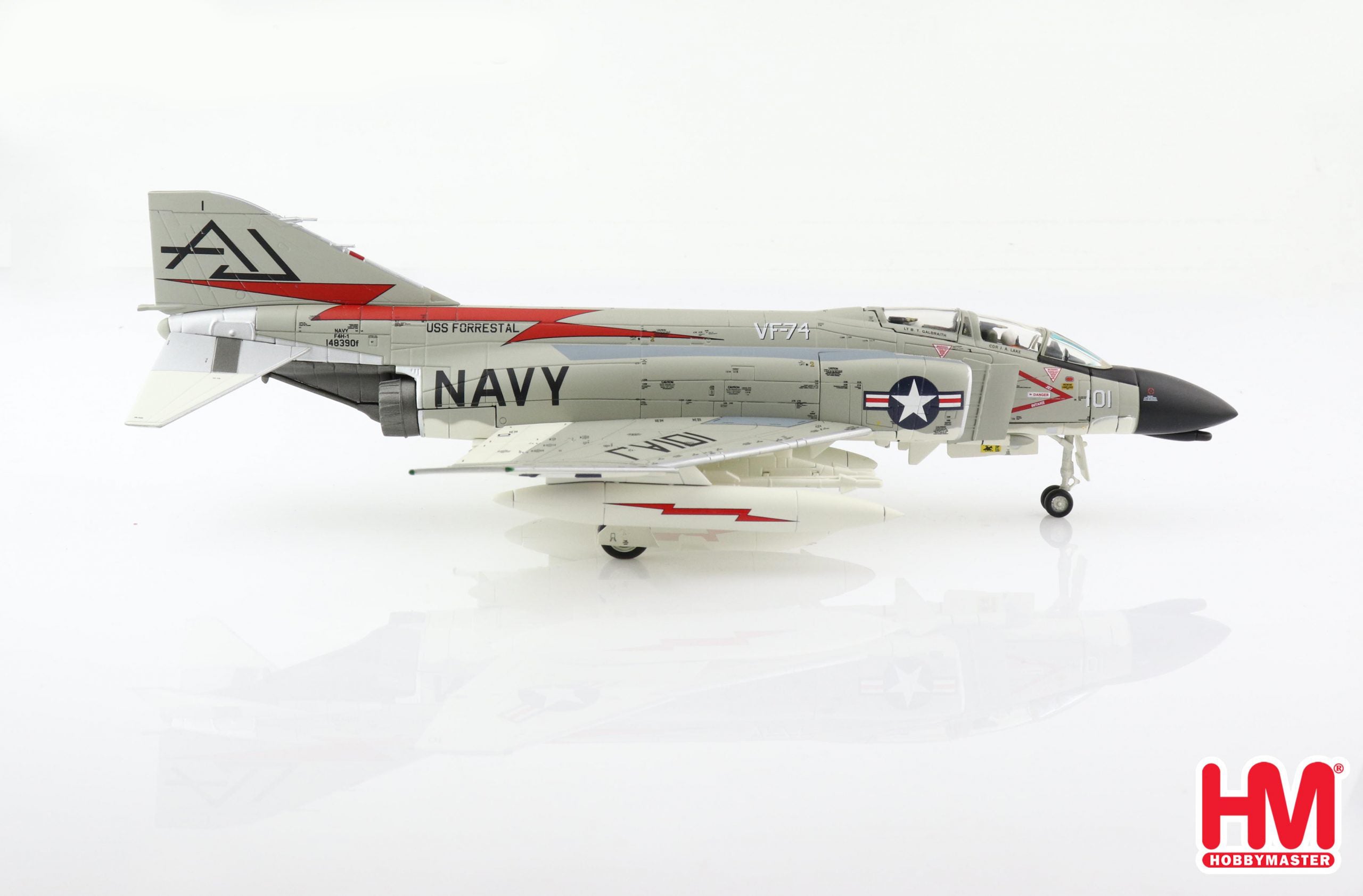 McDonald Douglas F-4B (F4H-1) Phantom II VF-74 “Be-Devilers” USS Forrestal 1962, 1:72 Scale Diecast Model Right Side View