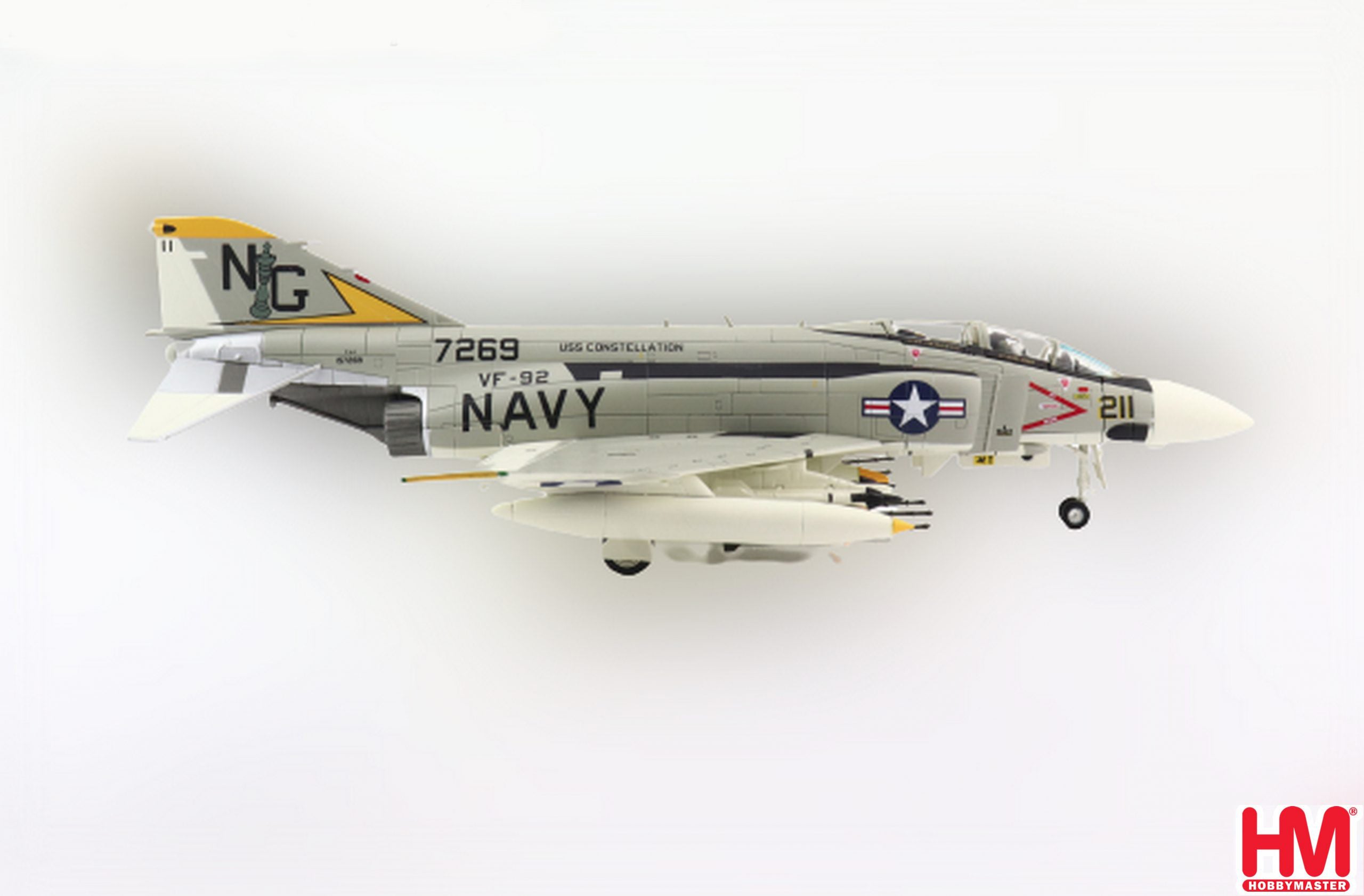 McDonald Douglas F-4J Phantom II VF-92 “Silver Kings” NG211 USS Constellation 1972, 1:72 Scale Diecast Model Right Side View