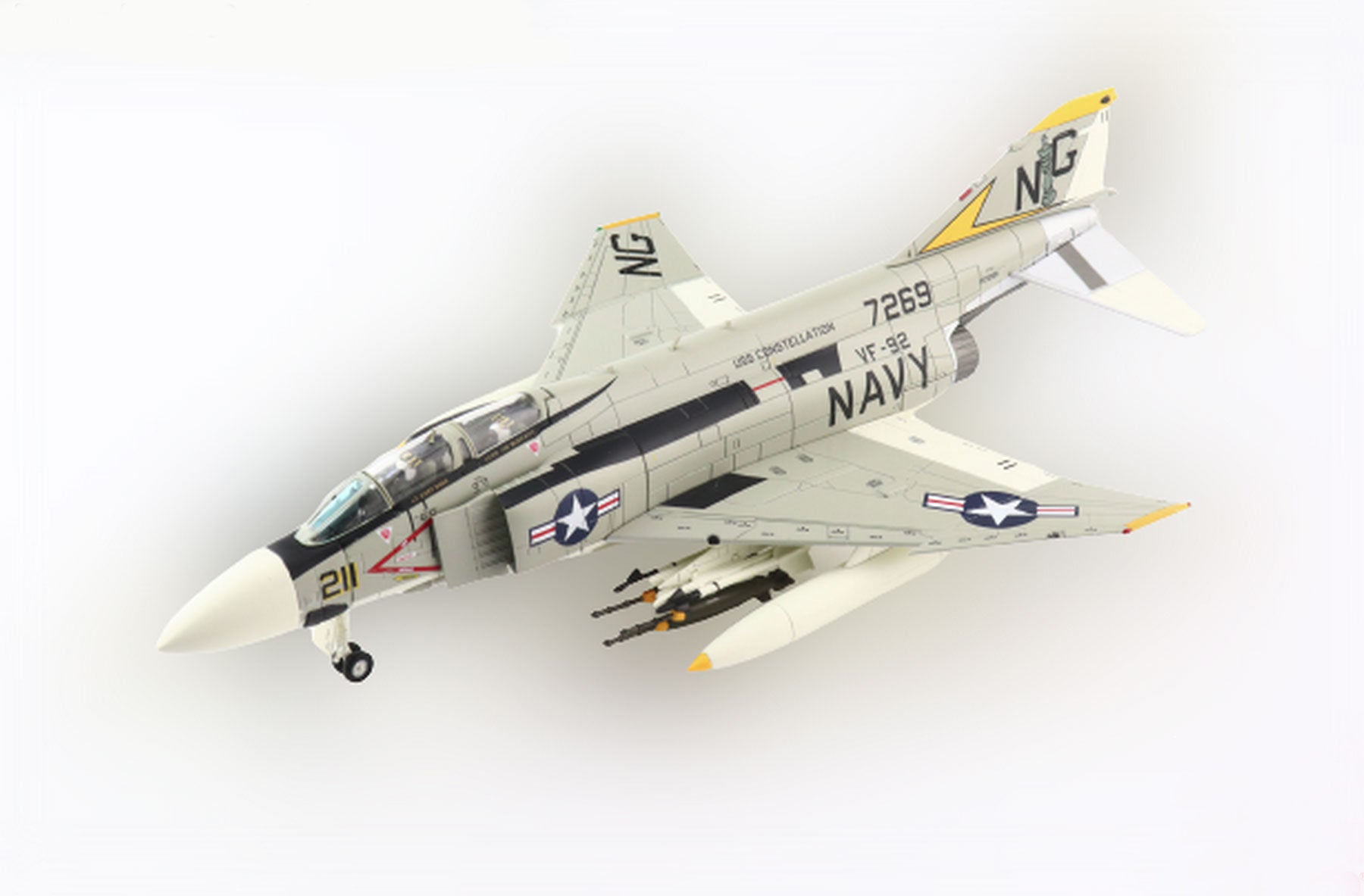 McDonald Douglas F-4J Phantom II VF-92 “Silver Kings” NG211 USS Constellation 1972, 1:72 Scale Diecast Model