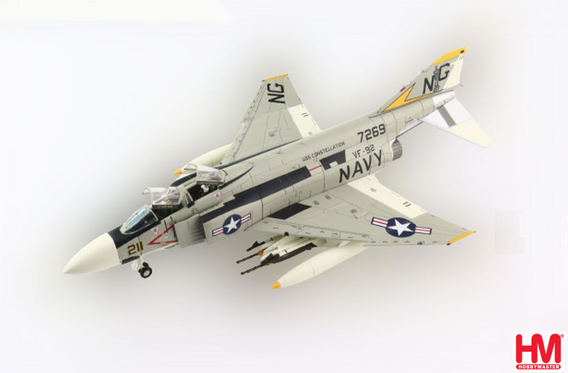 McDonald Douglas F-4J Phantom II VF-92 “Silver Kings” NG211 USS Constellation 1972, 1:72 Scale Diecast Model Open Canopies