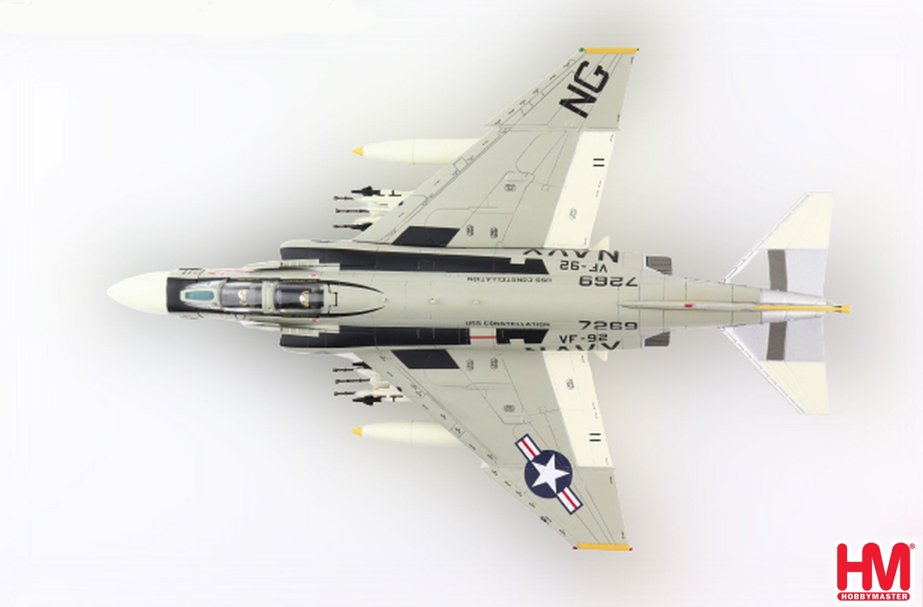 McDonald Douglas F-4J Phantom II VF-92 “Silver Kings” NG211 USS Constellation 1972, 1:72 Scale Diecast Model Top View