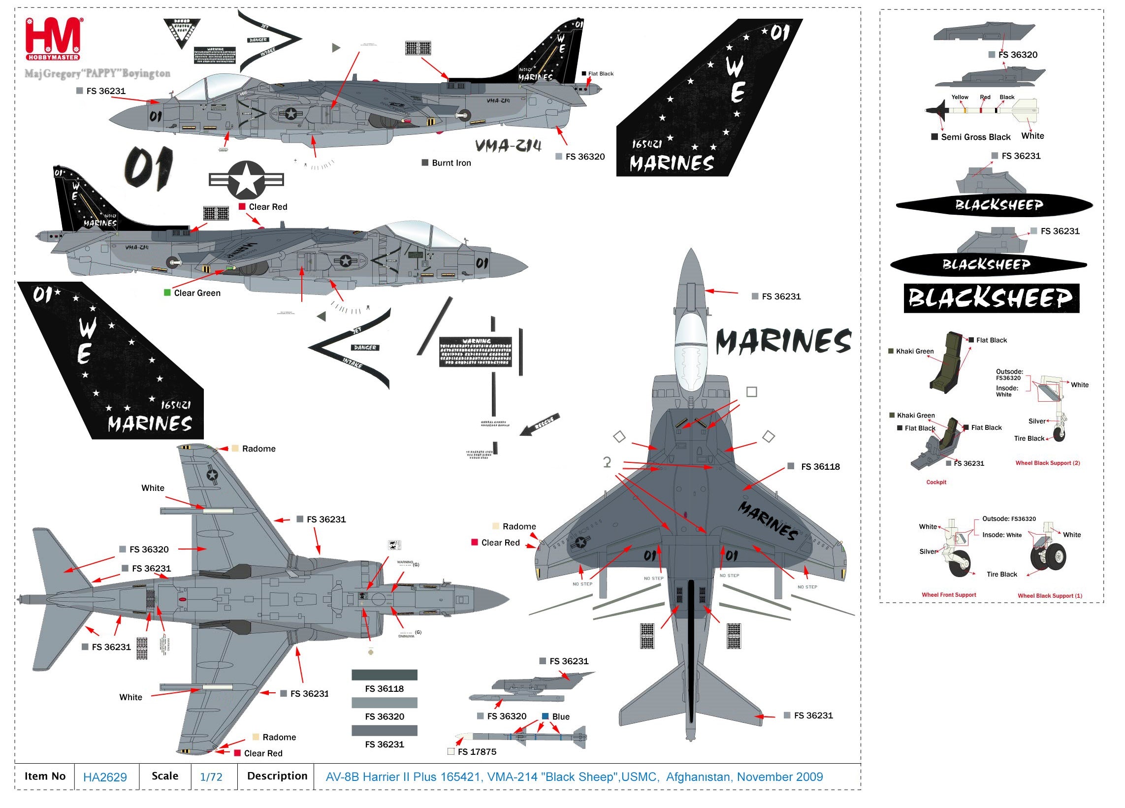 Hobby Master | McDonnell Douglas AV-8B Harrier II Plus, VMA-214