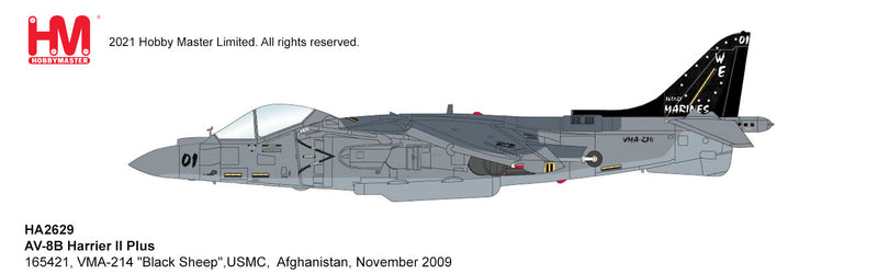 McDonnell Douglas AV-8B Harrier II Plus, VMA-214 USMC 2009, 1/72 Scale Diecast Model Illustration