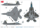 Lockheed Martin F-22A Raptor, 19th Fighter Squadron “Gamecocks” 2018, 1:72 Scale Diecast Model Markings Guide