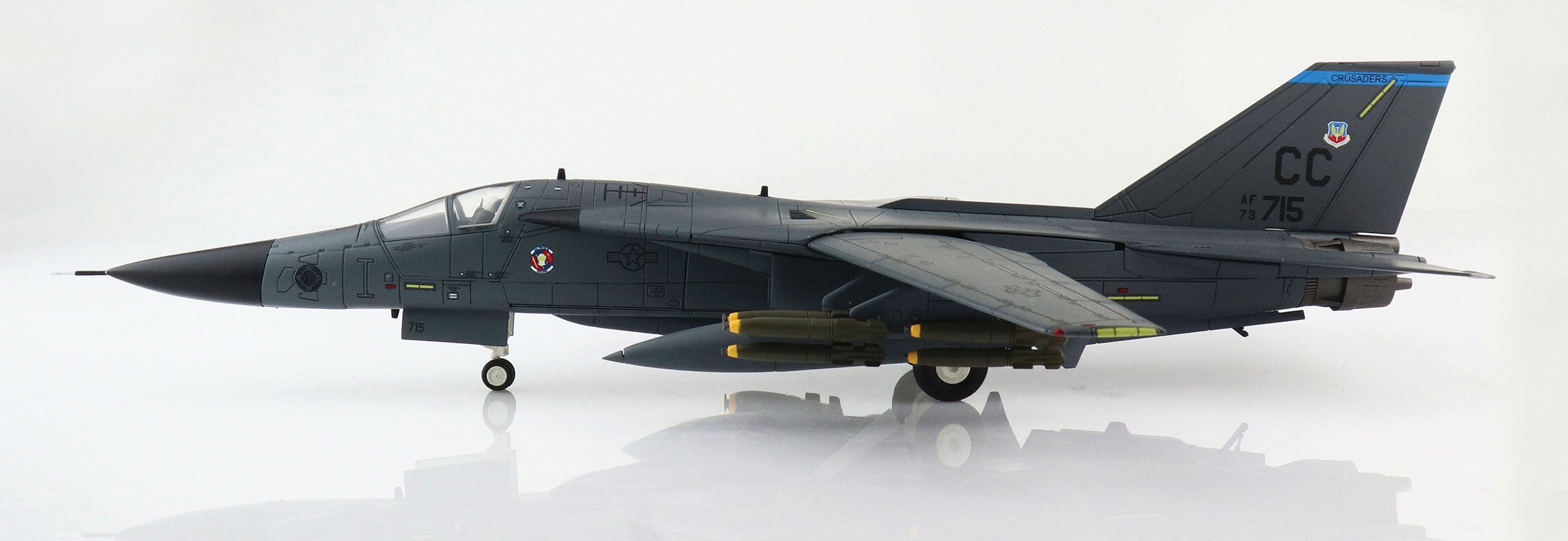 General Dynamics F-111F Aardvark 523rd TFS “Crusaders”, 1:72 Scale Diecast Model Left Side View