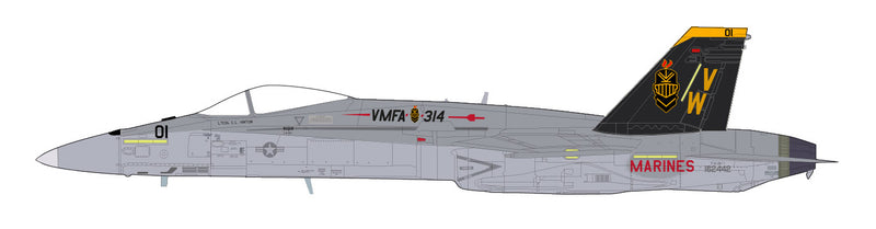 McDonnell Douglas F/A-18A++ Hornet VMFA-314 “Black Knights” 2019, 1:72 Scale Diecast Model Illustration