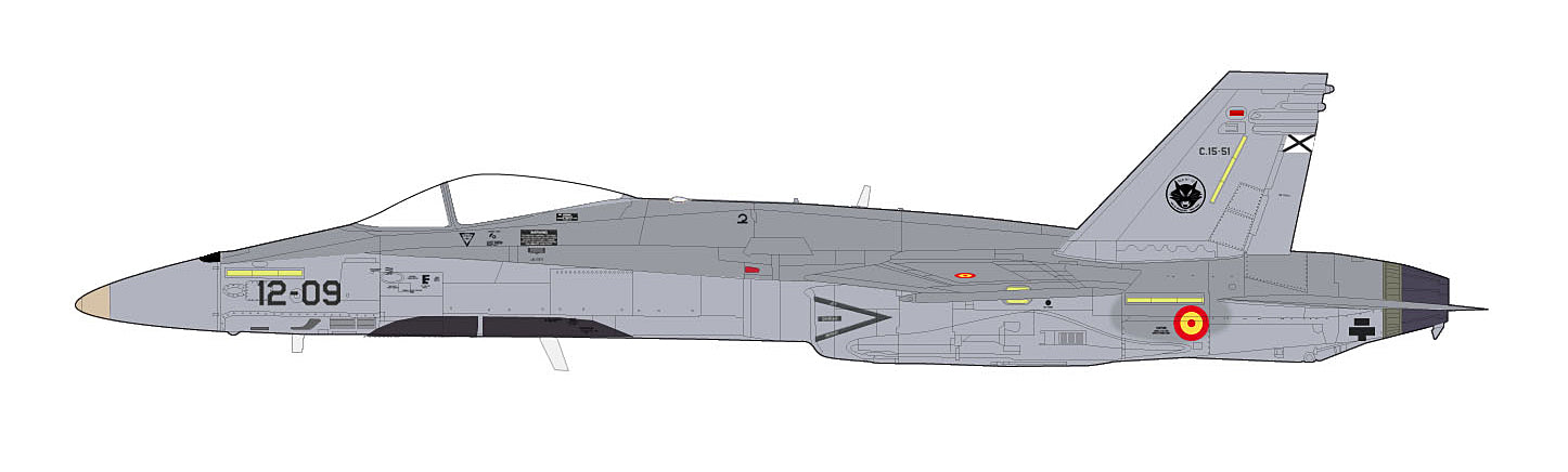 McDonnell Douglas EF-18A Hornet, Ala 12 “Gatos” Spanish Air Force, 2020, 1:72 Scale Diecast Model Illustration