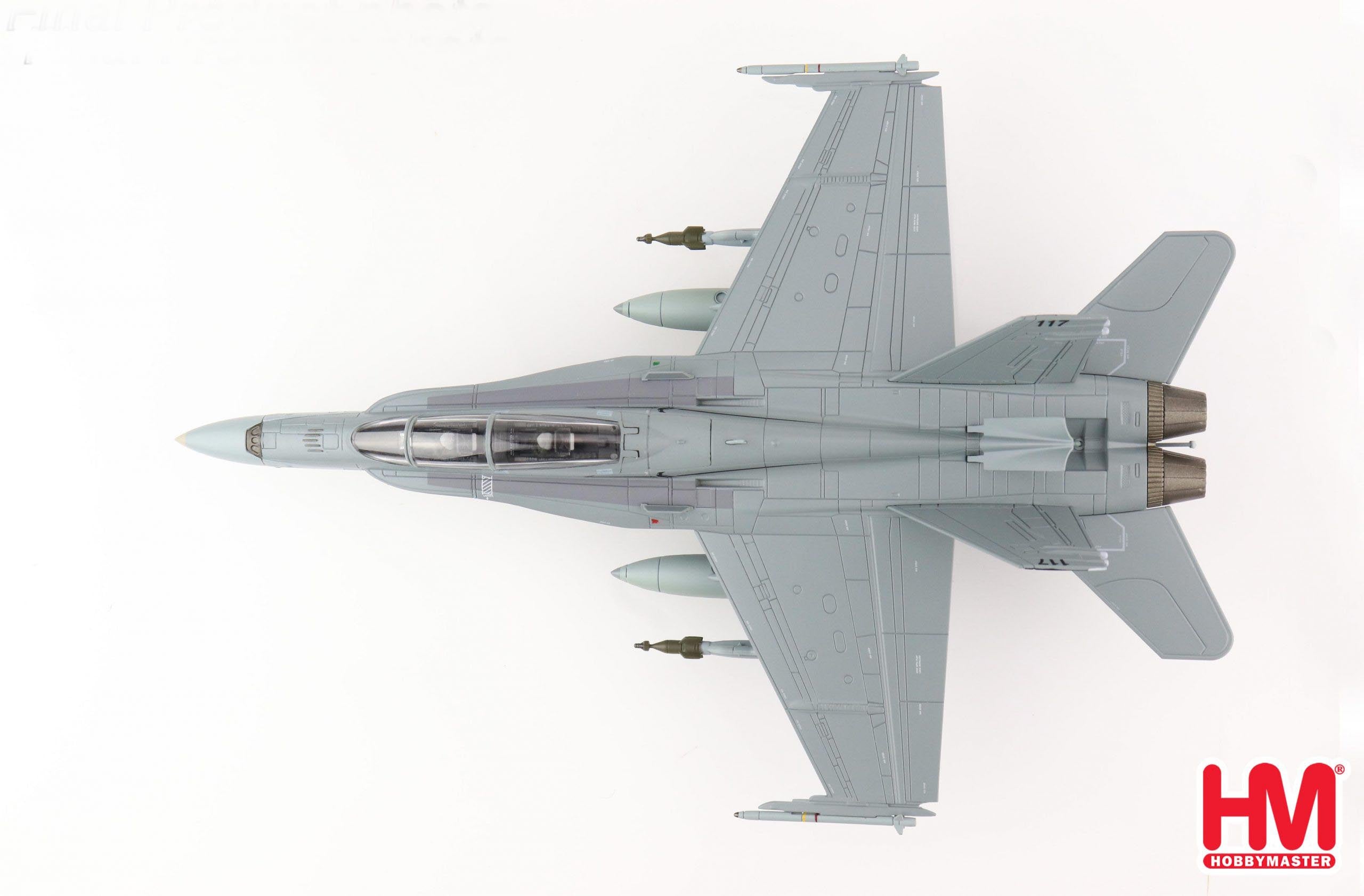 McDonnell Douglas F/A-18B Hornet No. 75 Squadron RAAF, 2021, 1:72 Scale Diecast Model Top View