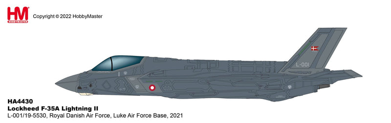 Lockheed Martin F-35A Lightning II "L-001" Royal Danish Air Force, 2021, 1:72 Scale Diecast Model Illustration