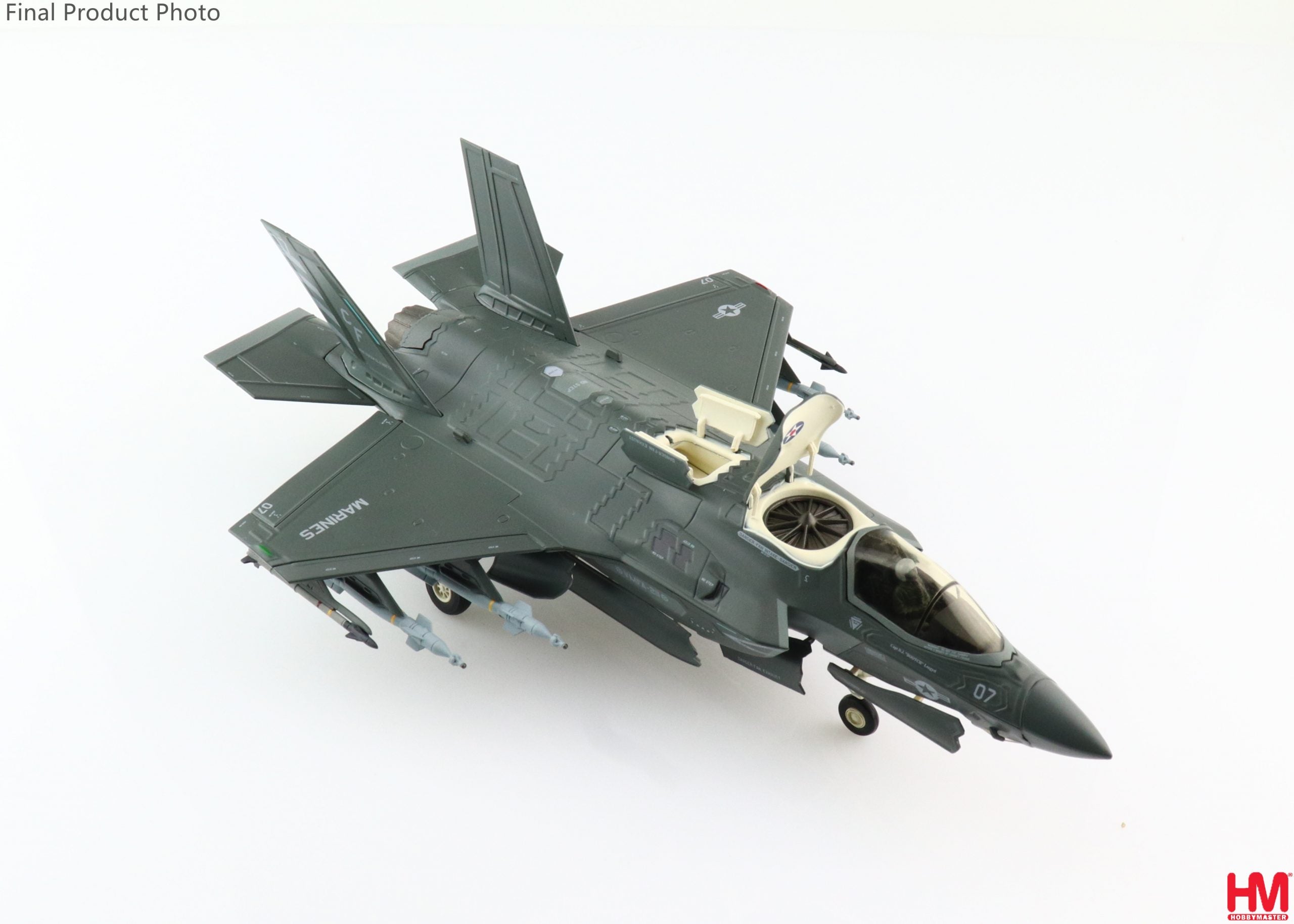 Lockheed Martin F-35B Lightning II, USMC VMFA-211, HMS Queen Elizabeth 2021, 1:72 Scale Diecast Model Right Front View