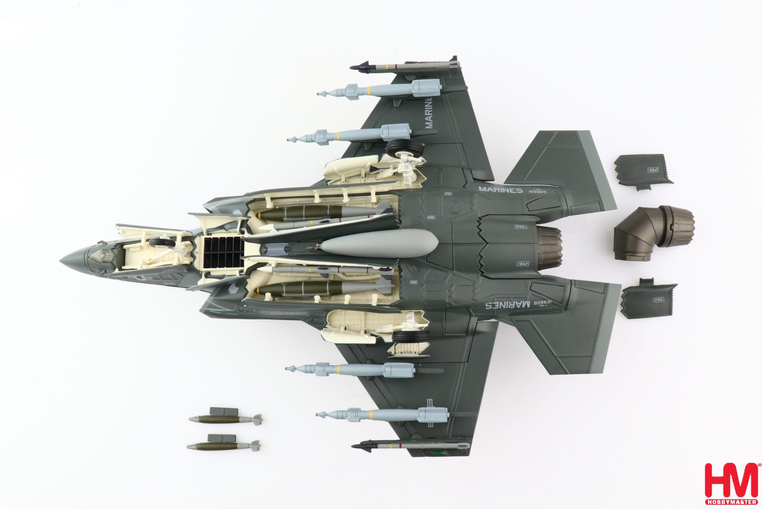 Lockheed Martin F-35B Lightning II, USMC VMFA-211, HMS Queen Elizabeth 2021, 1:72 Scale Diecast Model Bottom View