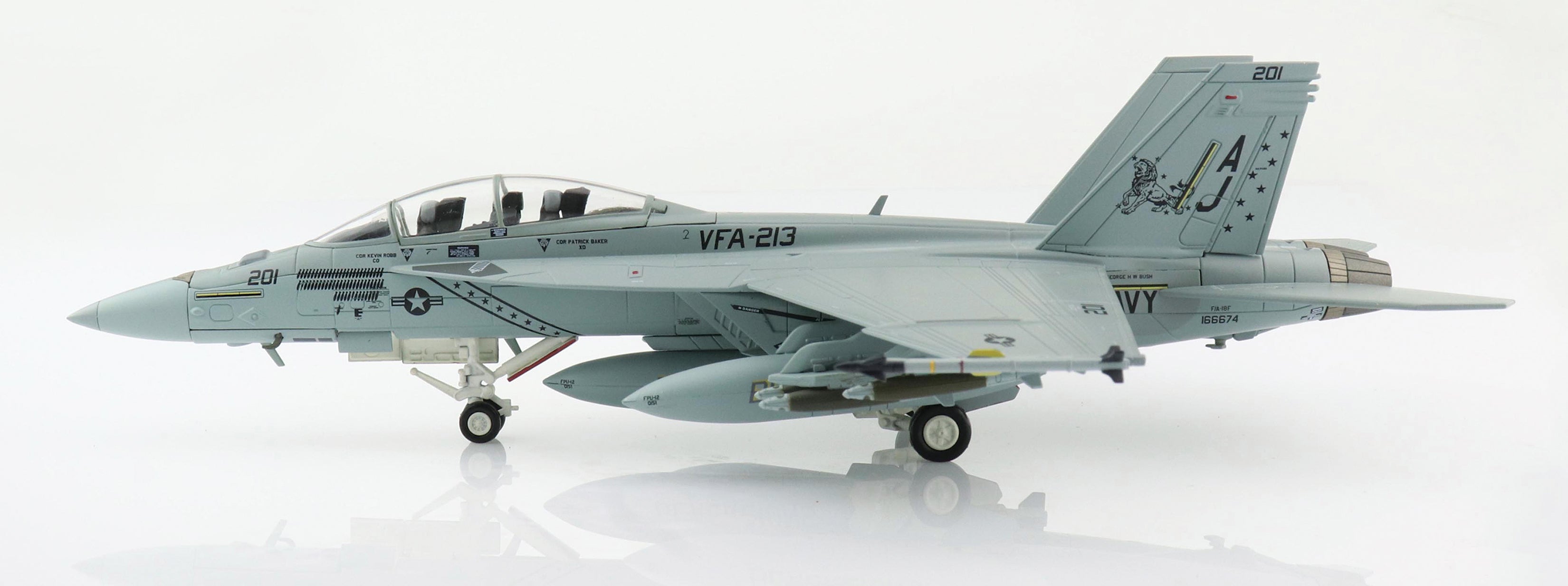 Boeing F/A-18F Super Hornet, VFA-213 US Navy 2017, 1:72 Scale Diecast Model Left Side View