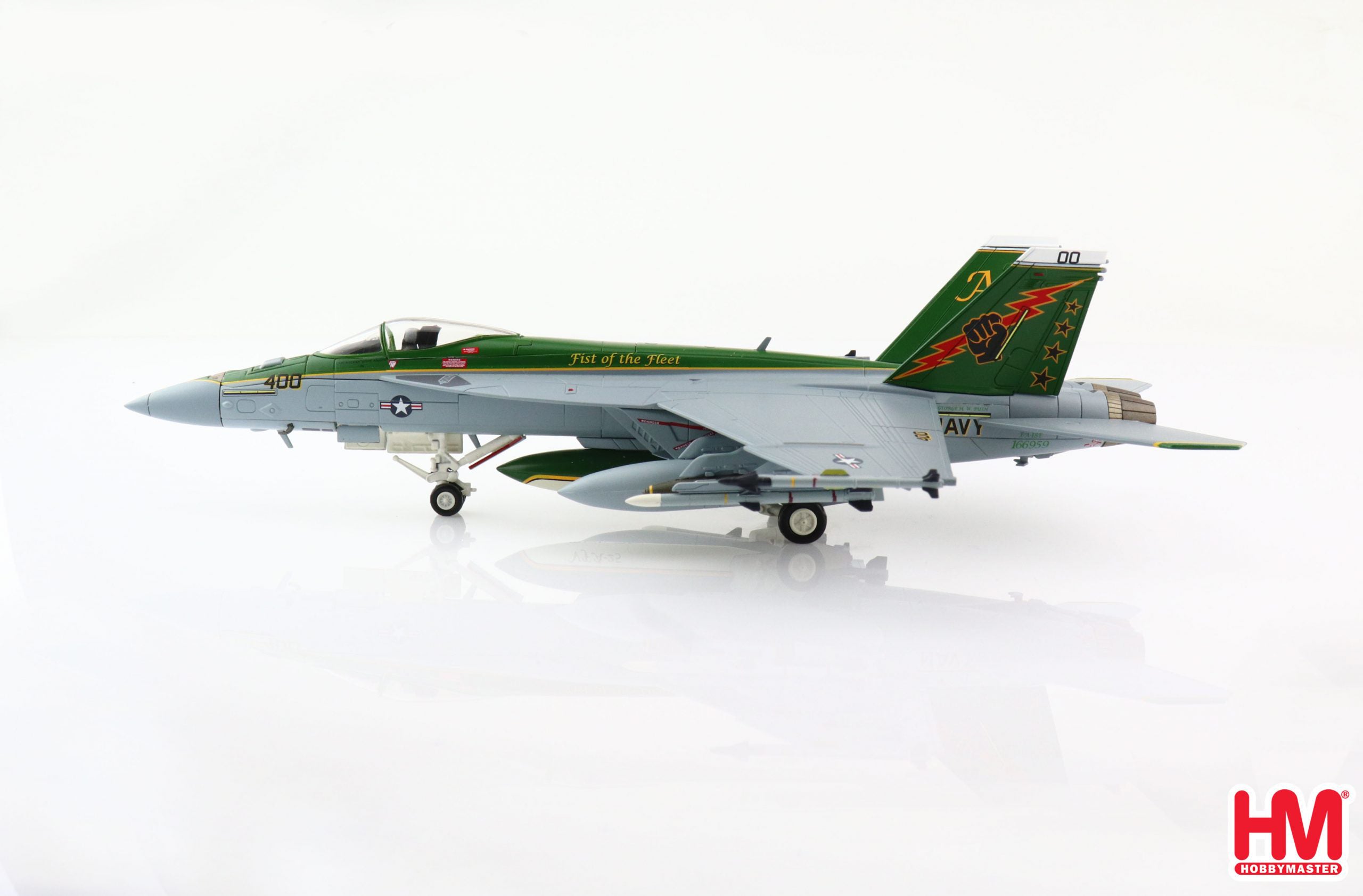 Boeing F/A-18E Super Hornet, VFA-25 “Fist of the Fleet” US Navy, 2013 1:72 Scale Diecast Model Left Side View