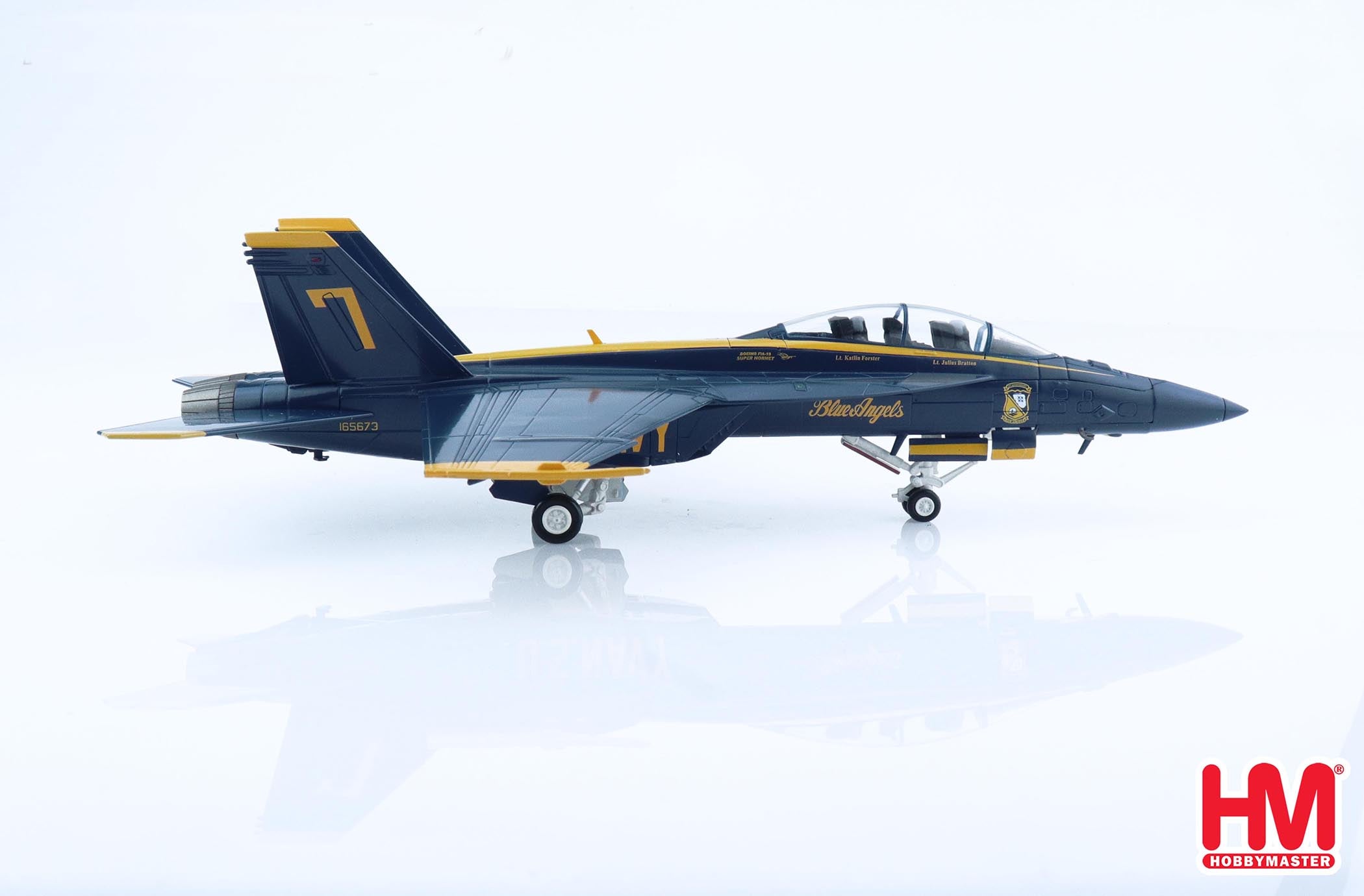 Boeing F/A-18F Super Hornet, “Blue Angels #7” US Navy, 2021 1:72 Scale Diecast Model Right Side View