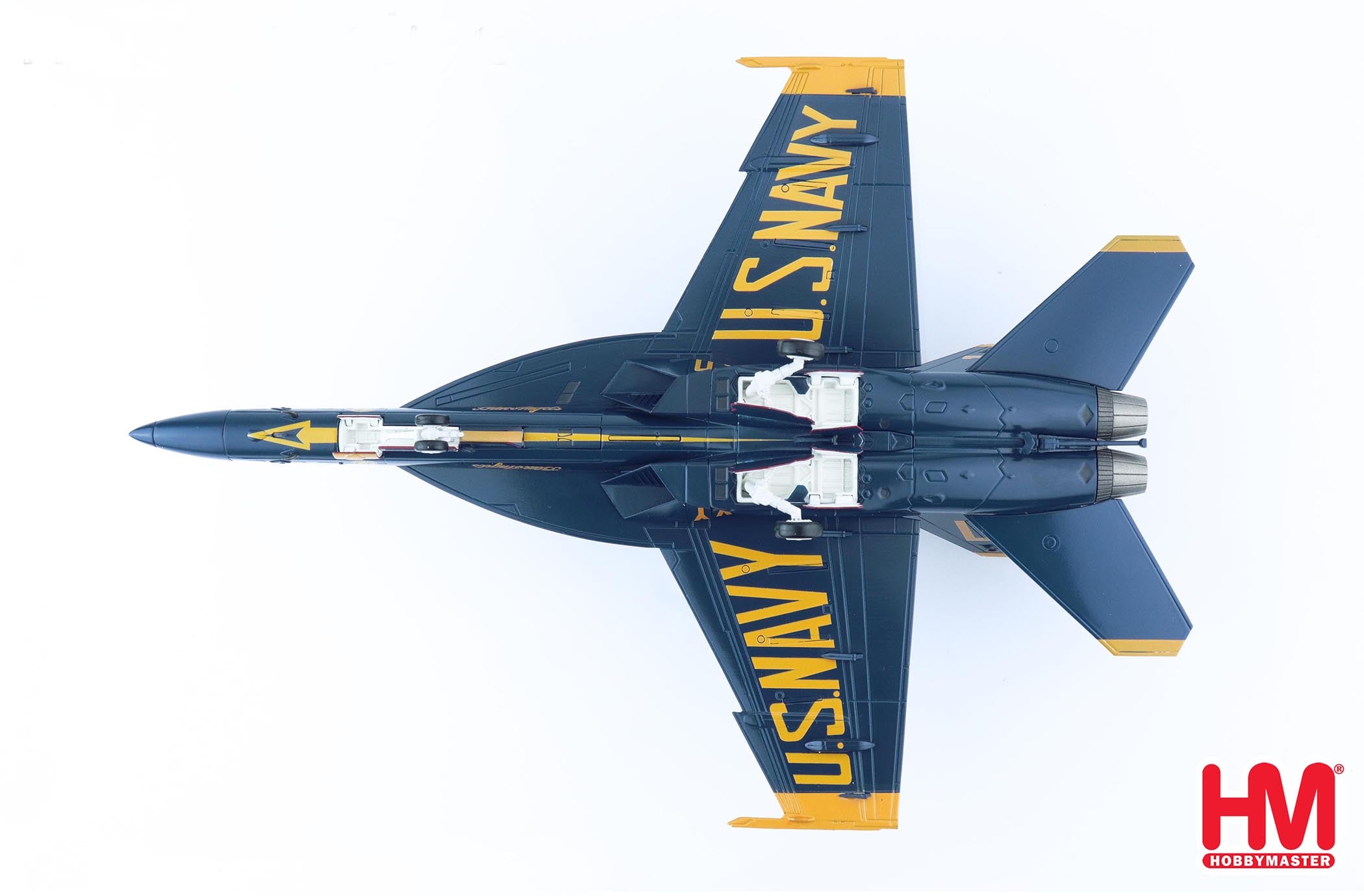 Boeing F/A-18F Super Hornet, “Blue Angels #7” US Navy, 2021 1:72 Scale Diecast Model Bottom View