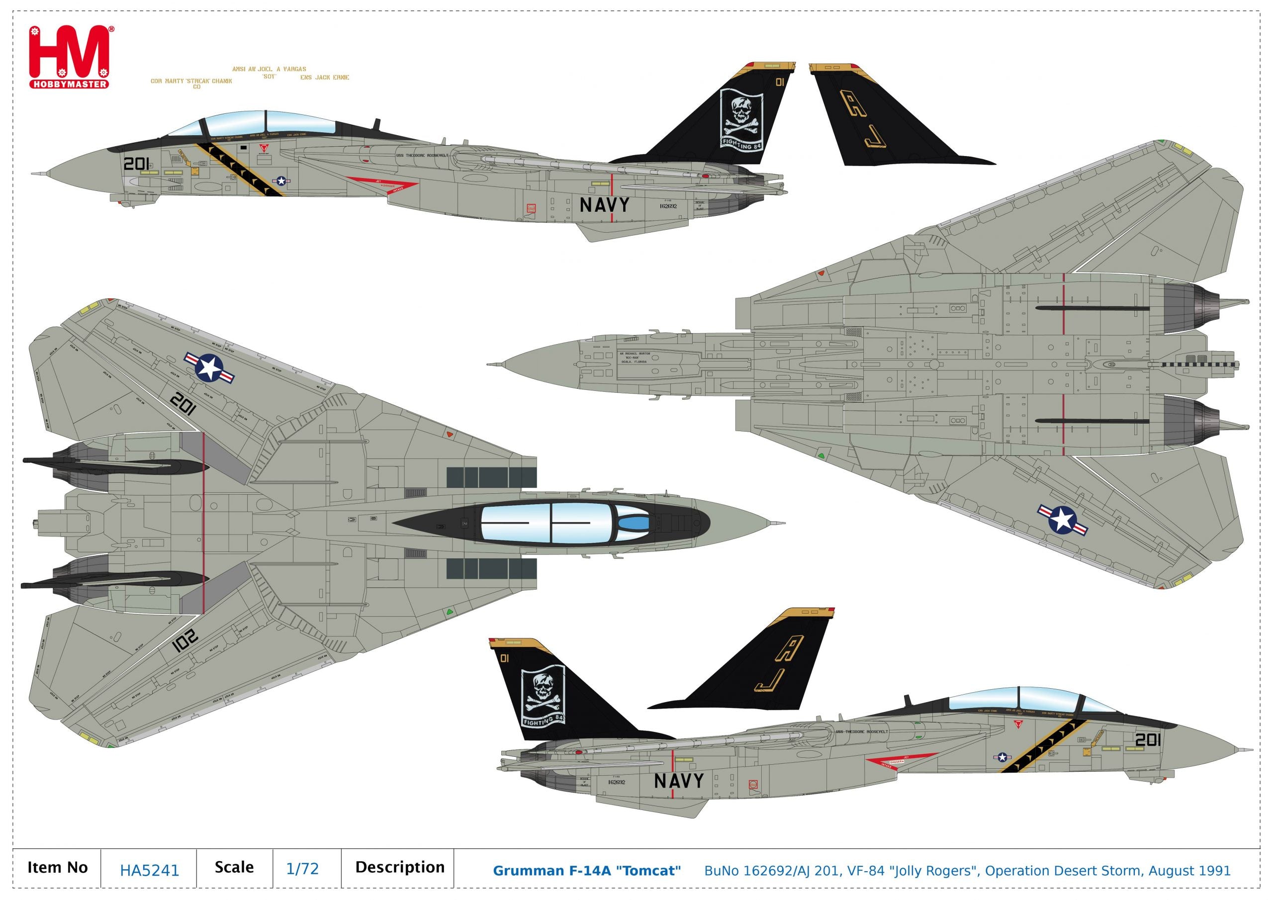 1/72 F14A Tomcat, VF-84 Jolly Roger # Hasegawa 02269 - Modelbouw Krikke 1/72 F14A Tomcat, VF-84 Jolly Roger # Hasegawa 02269 - Modelbouw Krikke