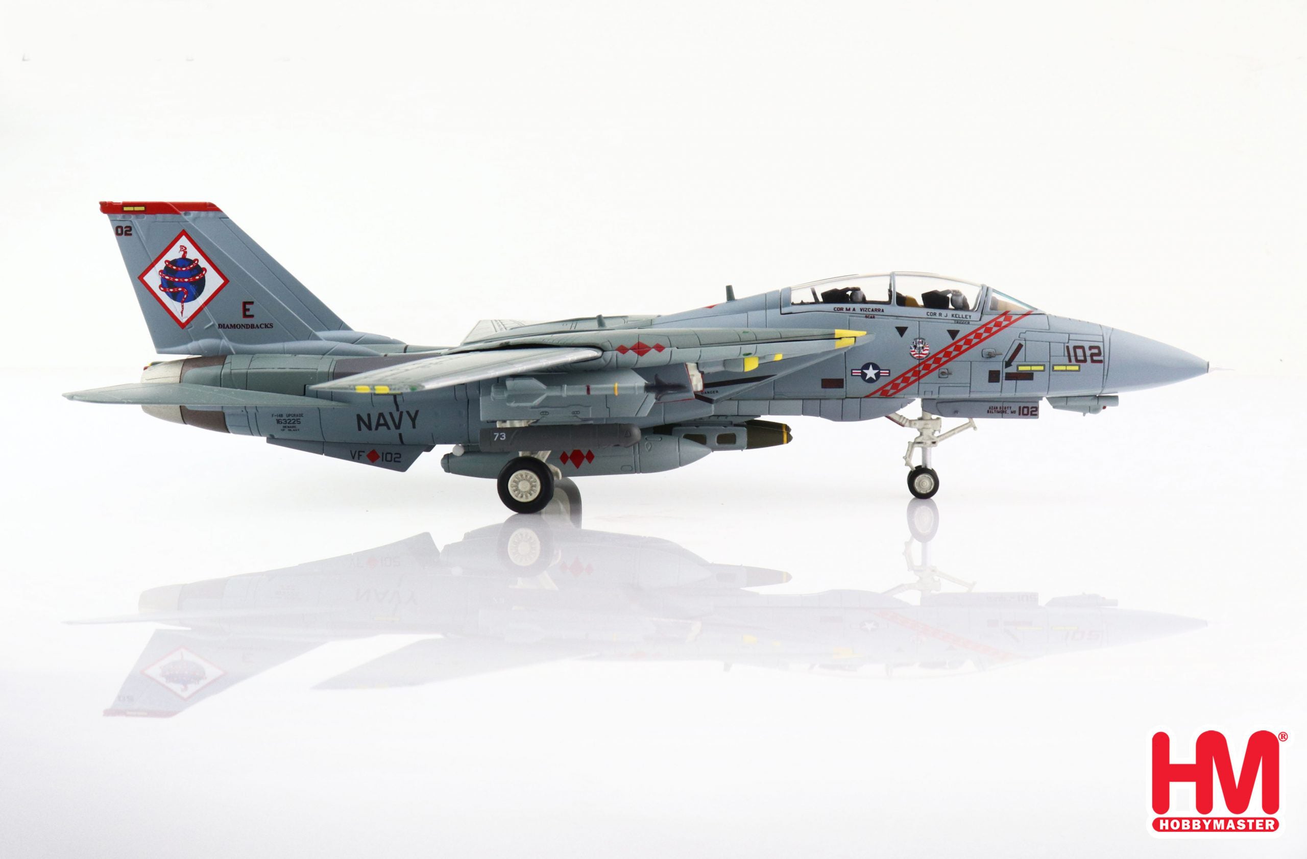 Grumman F-14B Tomcat, VF-102 “Diamondbacks” OEF 2002, 1:72 Scale Diecast Model Right Side View