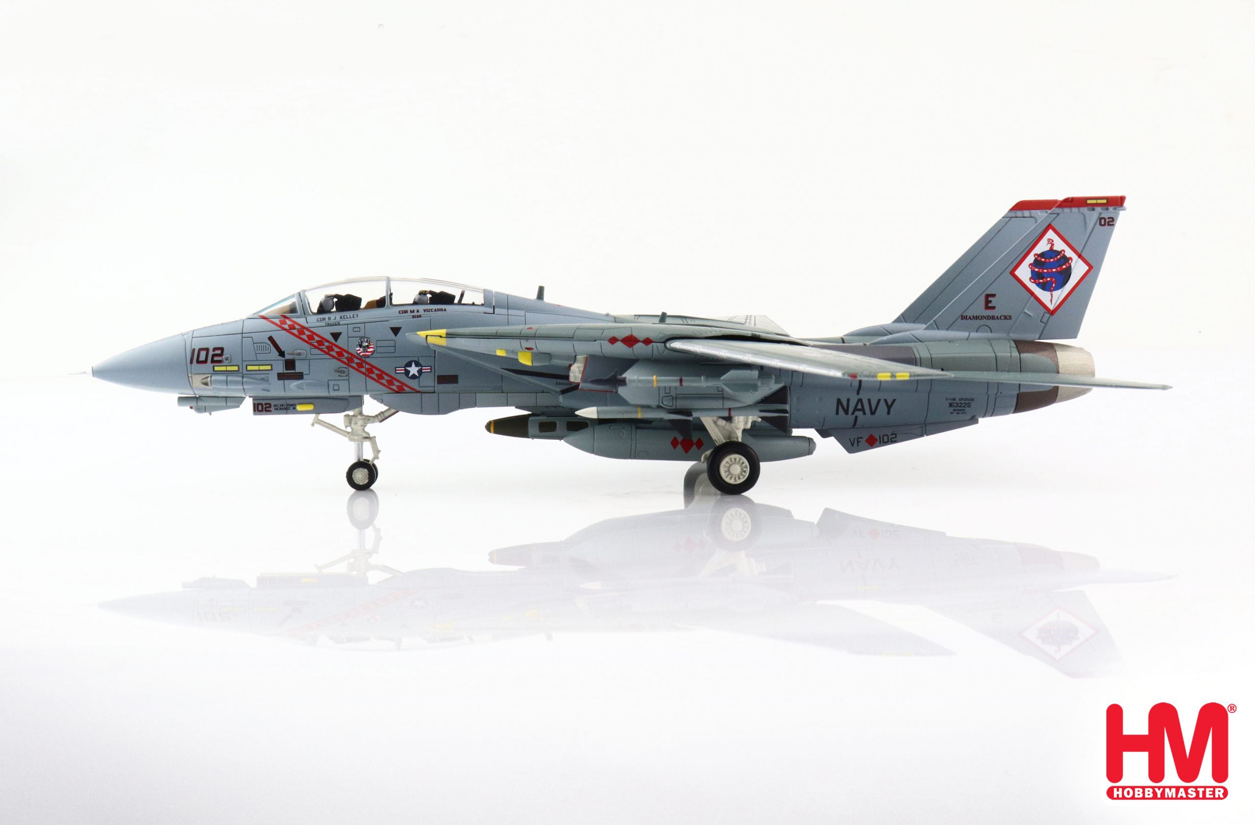 Grumman F-14B Tomcat, VF-102 “Diamondbacks” OEF 2002, 1:72 Scale Diecast Model Left Side View