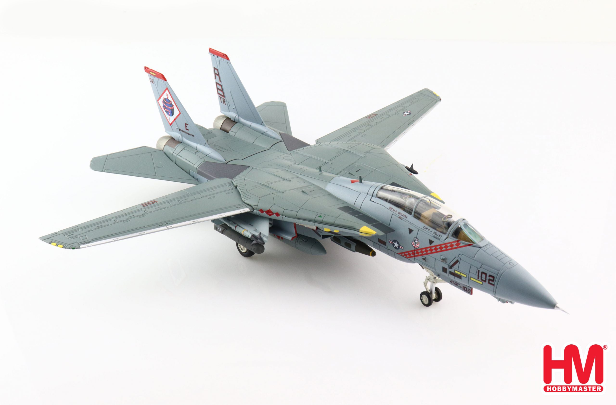 Grumman F-14B Tomcat, VF-102 “Diamondbacks” OEF 2002, 1:72 Scale Diecast Model Right Front View