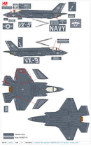 Lockheed Martin F-35C Lightning II, VX-9 2018, 1:72 Scale Diecast Model Markings
