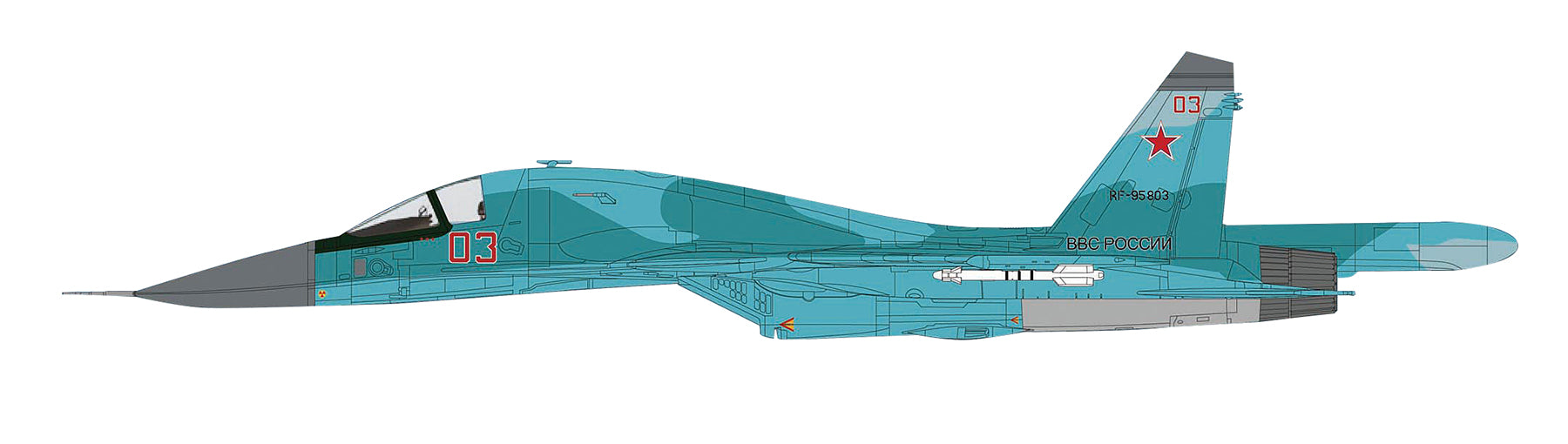 Sukhoi Su-34 Fullback “Red 03” Syria 2015, 1:72 Scale Diecast Model Illustration