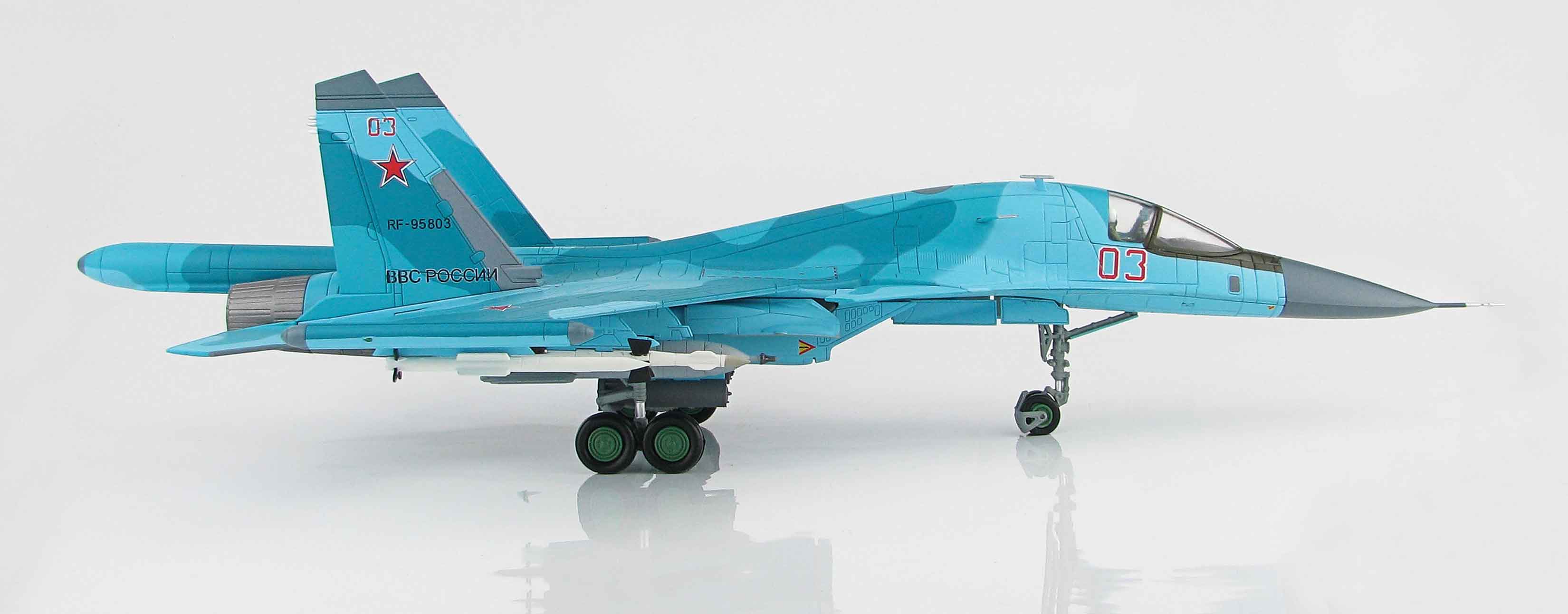 Sukhoi Su-34 Fullback “Red 03” Syria 2015, 1:72 Scale Diecast Model Right Side View