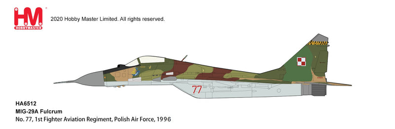 Mikoyan Mig-29A Fulcrum Polish Air Force 1996, 1:72 Scale Diecast Model Illustration Information