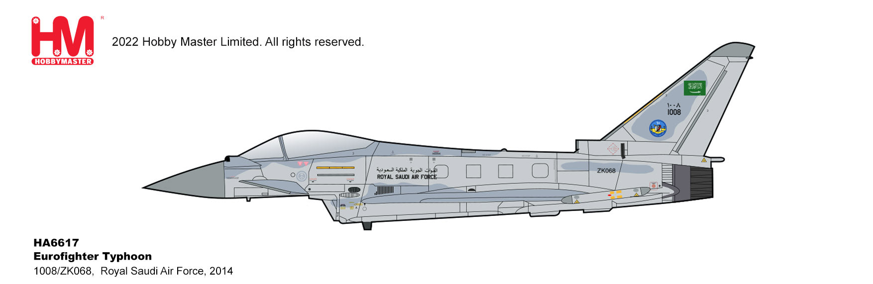 Eurofighter Typhoon 10 Squadron RSAF 2014, 1:72 Scale Diecast Model Illustration