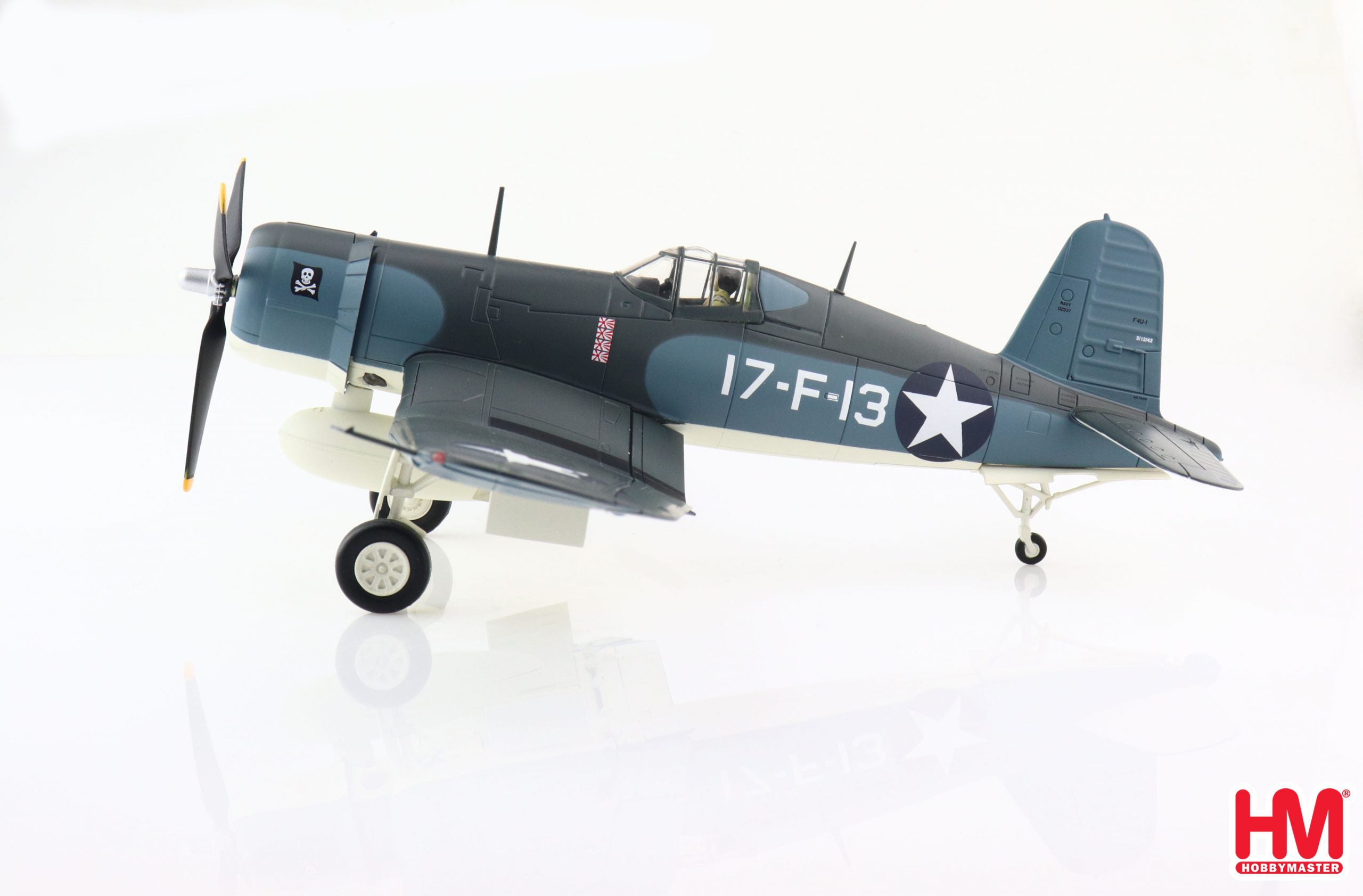 Vought F4U-1 Corsair VF-17 USS Bunker Hill 1943, 1/48 Scale Diecast Model Left Side View