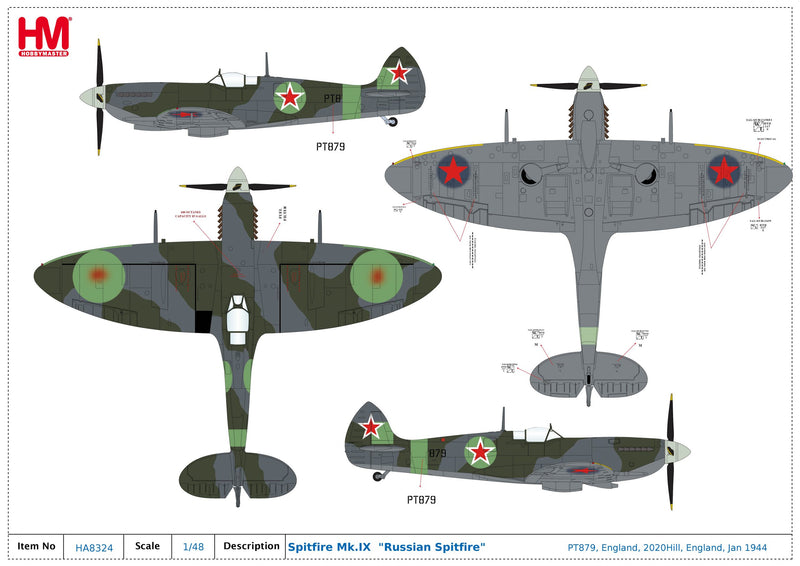 Supermarine Spitfire IX “Russian Spitfire”, 2020, 1:48 Scale Diecast Model Markings