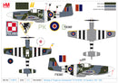 North American Mustang Mk.III, No.315 (Polish) Squadron, Royal Air Force 1944, 1:48 Scale Diecast Model Markings