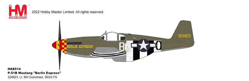 North American P-51B Mustang 363rd Fighter Squadron 1944, 1:48 Scale Diecast Model Illustration