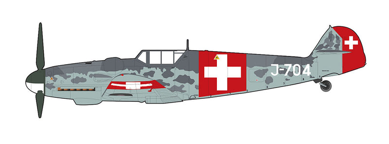 Messerschmitt Bf-109G-6 Swiss Air Force 1944, 1/48 Scale Diecast Model Illustration
