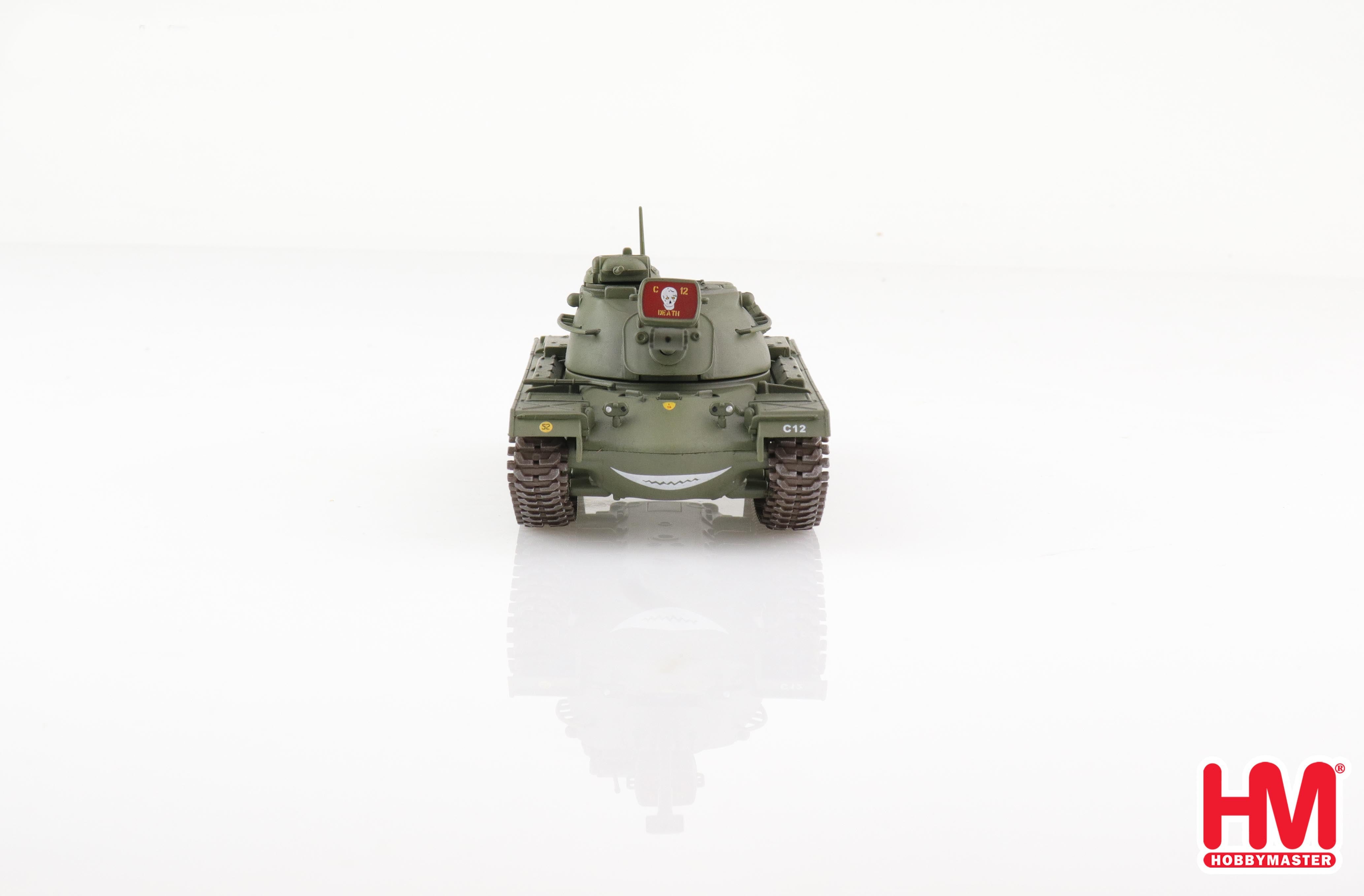 M48A3 Patton Tank “Death” USMC 1st Tank Battalion Vietnam War, 1:72 Scale Diecast Model Front View