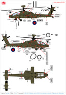 Boeing/Westland AH Mk 1 (WAH-64D) Apache, British Army Air Corps “Operation Herrick” Afghanistan, 1:72 Scale Diecast Model Markings