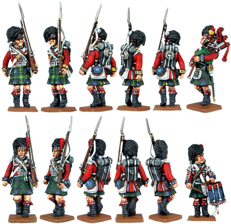 Napoleonic British Highland Centre Companies, 28 mm Scale Model Plastic Figures Detailed Views