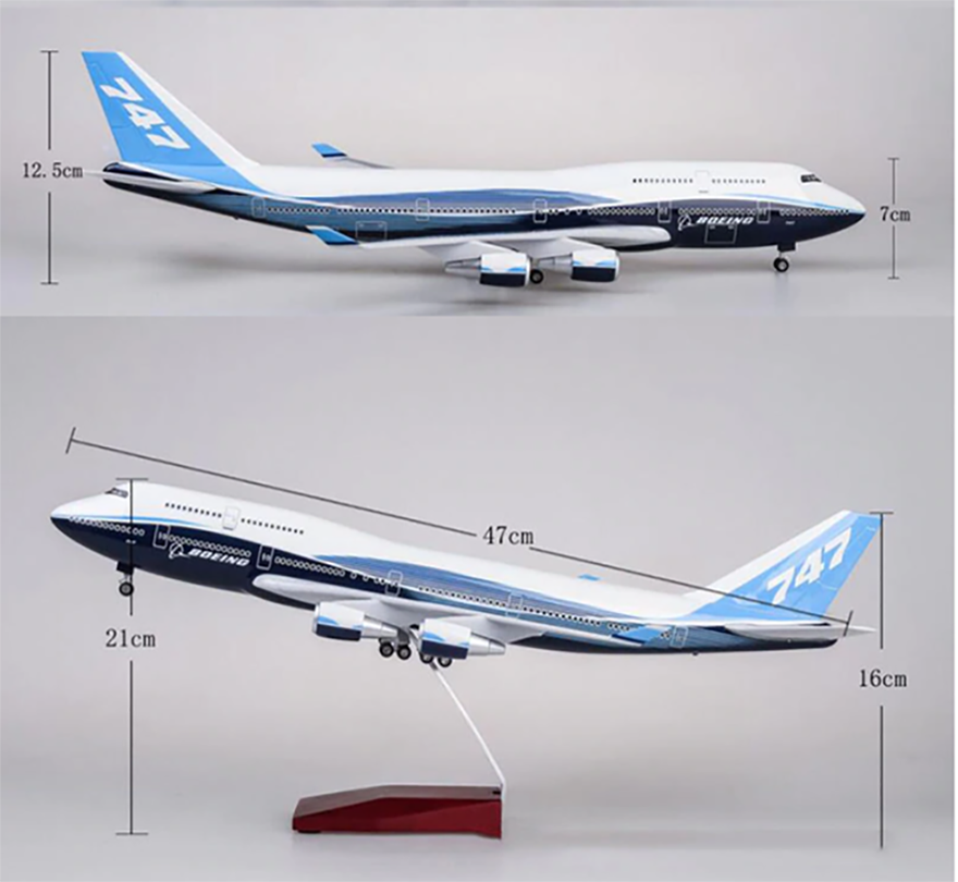 Boeing 747-400  1:150 Scale Model With LED Light By Hyinuo Dimensions