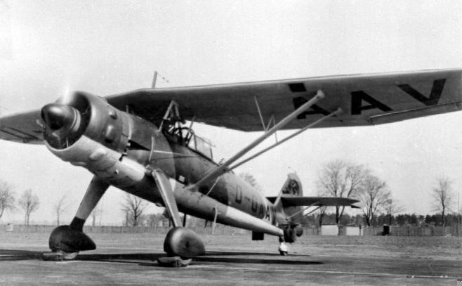 A German Henschel Hs 126 A-0 (D-OAAV) reconnaissance plane.