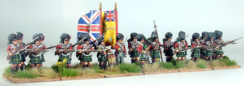 Napoleonic British Highland Centre Companies, 28 mm Scale Model Plastic Figures Example Painted Set
