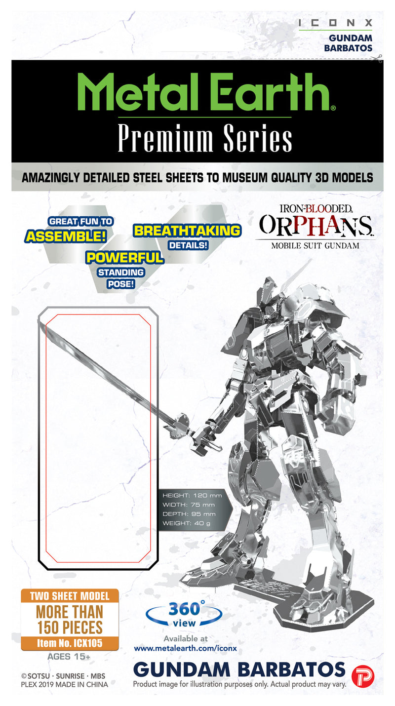 Gundam Barbatos Metal Earth Iconx Model Kit Front
