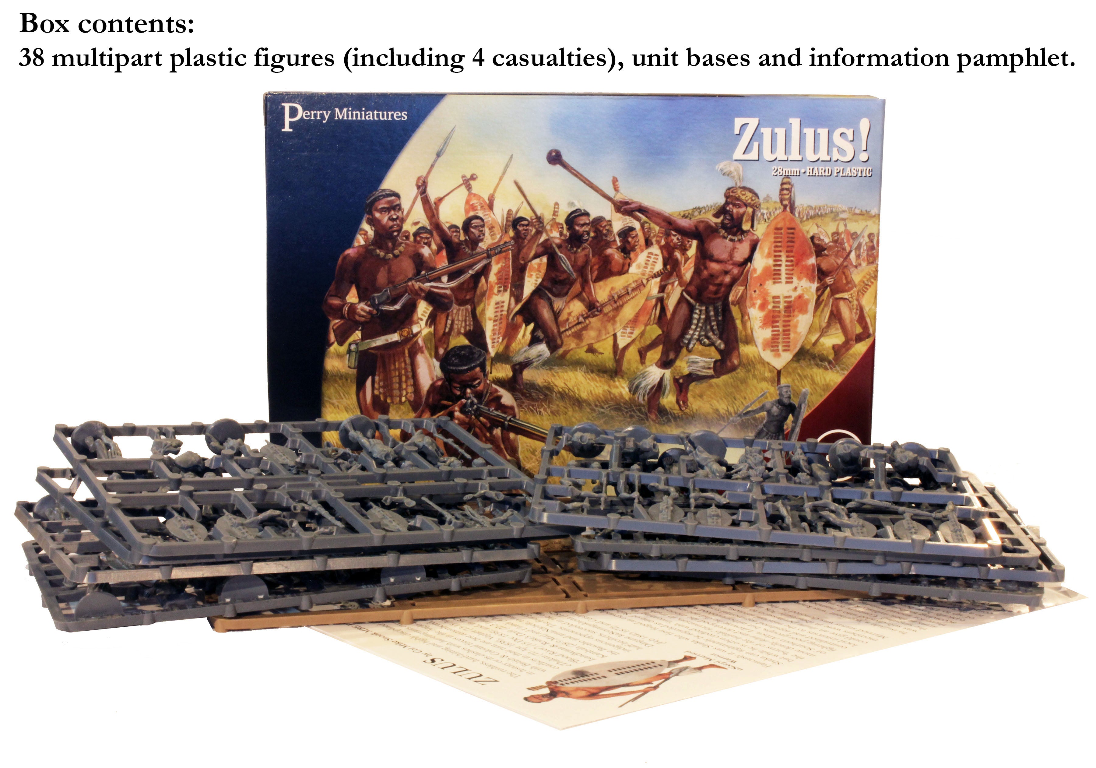 Zulus 28 mm Scale Model Plastic Figures