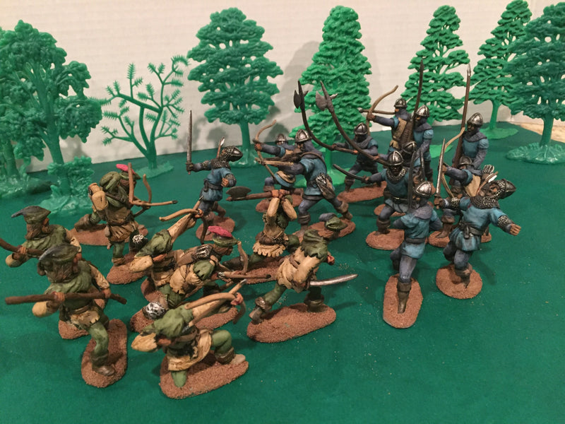 Robin Hood And His Merry Men 1/30 Scale Plastic Figures By LOD Enterprises Painted