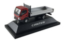 Mitsubishi Fuso Canter F E (Sterling 360) Small Utility Flat Bed (Red Cab) Scale 1:87 (HO Scale) Model By Promotex Display Stand