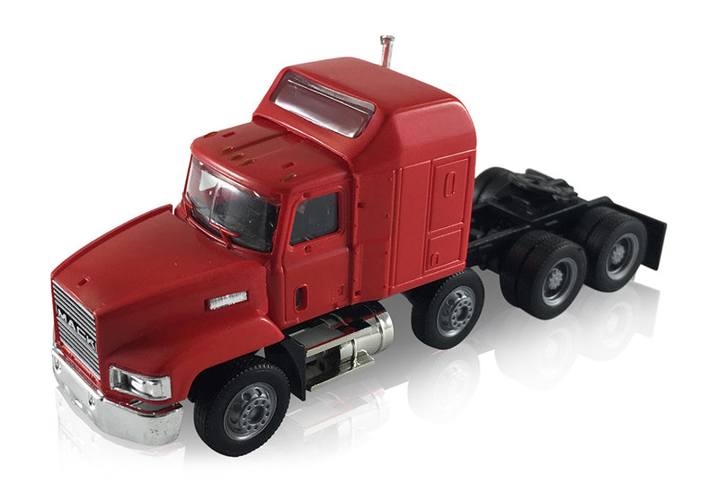 Mack 603/613 Truck – Lift Axle (Red)  Scale 1:87 (HO Scale) Model By Promotex Left Front View