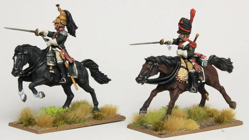 Napoleonic French Dragoons 1807 - 1812, 28 mm Scale Model Plastic Figures Painted Close Up