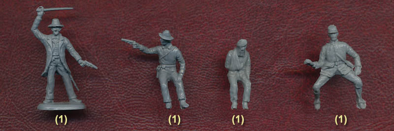 American Civil War Confederate Artillery, 1/72 Scale Plastic Figures Rider Poses