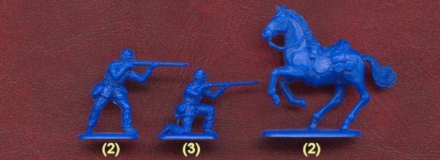 American Civil War Union Cavalry, 1/72 Scale Plastic Figures Firing Poses