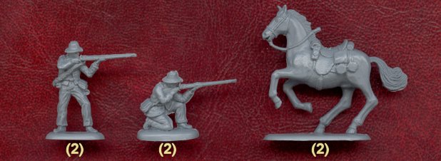 American Civil War Confederate Cavalry, 1/72 Scale Plastic Figures Examples