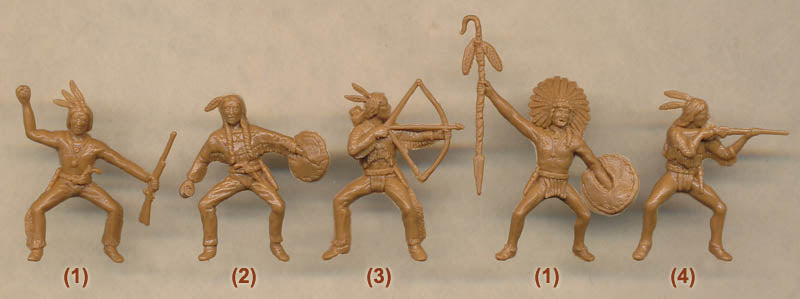 Sioux Indians 1/72 Scale Plastic Figures Mounted Poses